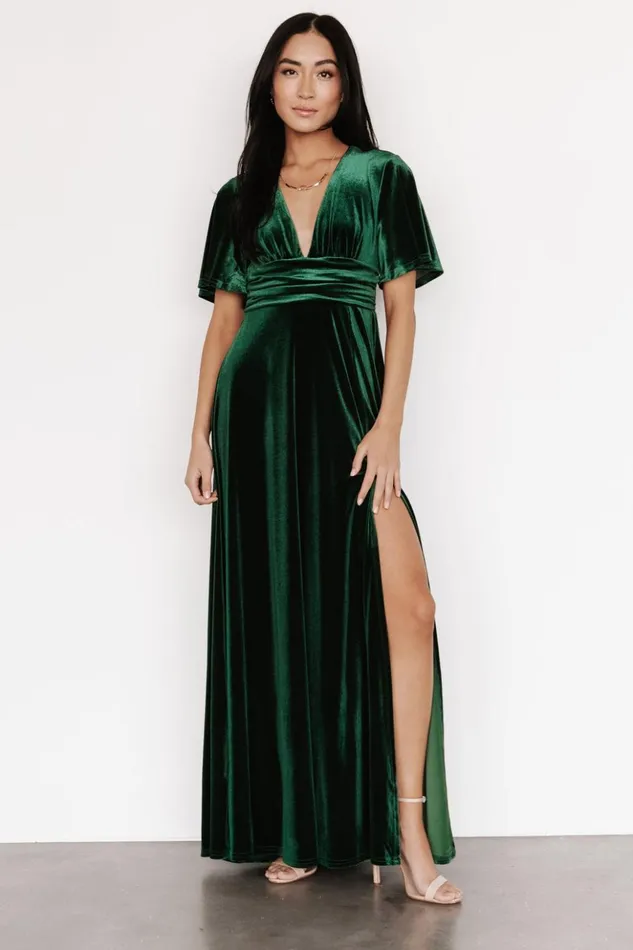 Baltic Born Maxi Dresses Berenice Velvet Maxi Dress Emerald 8211 Women