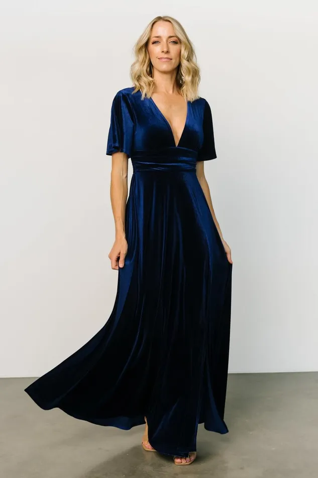 Baltic Born Maxi Dresses Berenice Velvet Maxi Dress Navy 8211 Women Baltic Born Maxi Dresses Berenice Velvet Maxi Dress Navy 8211 Women