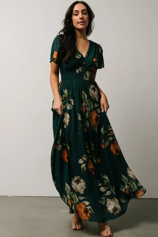 Baltic Born Maxi Dresses Birdie Maxi Dress Deep Topaz Floral 8211 Women