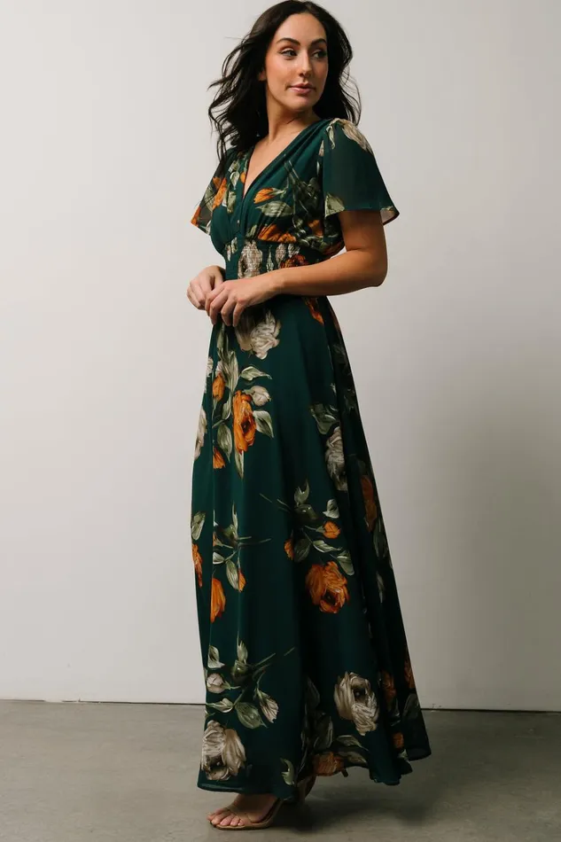 Baltic Born Maxi Dresses Birdie Maxi Dress Deep Topaz Floral 8211 Women Baltic Born Maxi Dresses Birdie Maxi Dress Deep Topaz Floral 8211 Women