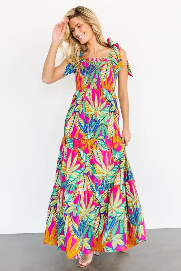 Baltic Born Maxi Dresses Cabana Maxi Dress Green Fuchsia Multi 8211 Women