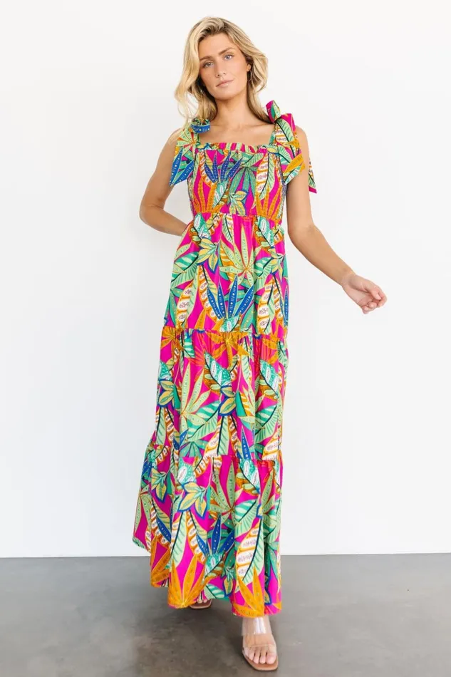 Baltic Born Maxi Dresses Cabana Maxi Dress Green Fuchsia Multi 8211 Women Baltic Born Maxi Dresses Cabana Maxi Dress Green Fuchsia Multi 8211 Women