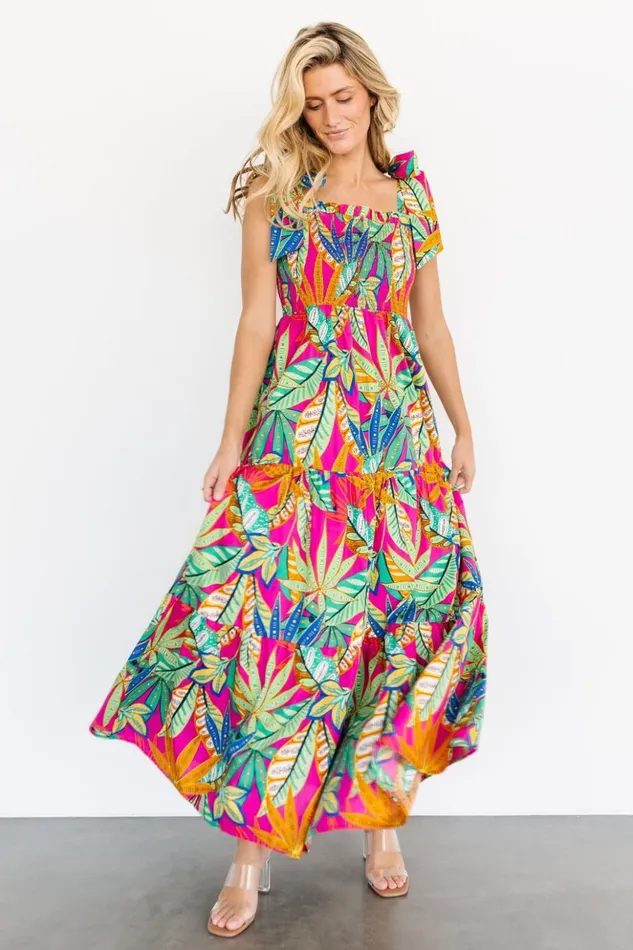 Baltic Born Maxi Dresses Cabana Maxi Dress Green Fuchsia Multi 8211 Women Baltic Born Maxi Dresses Cabana Maxi Dress Green Fuchsia Multi 8211 Women