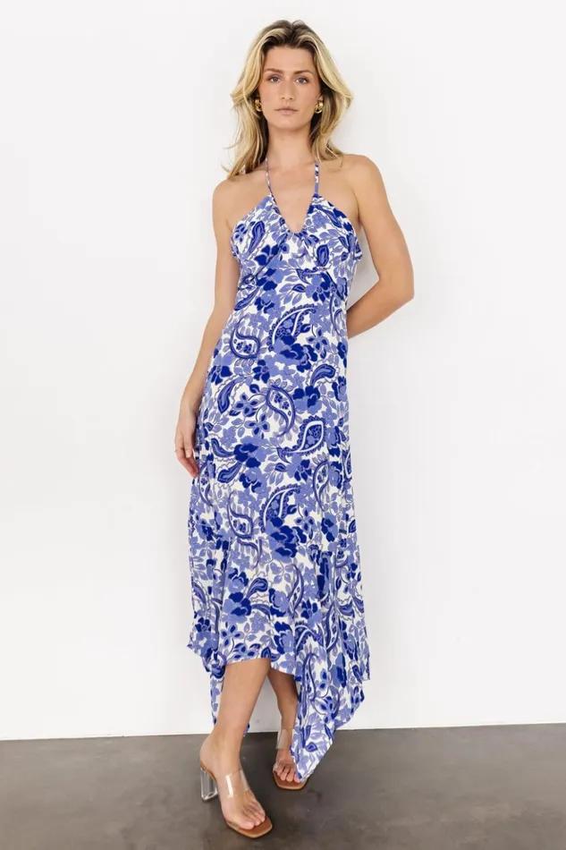 Baltic Born Maxi Dresses Camila Halter Maxi Dress Blue Ivory 8211 Women Baltic Born Maxi Dresses Camila Halter Maxi Dress Blue Ivory 8211 Women