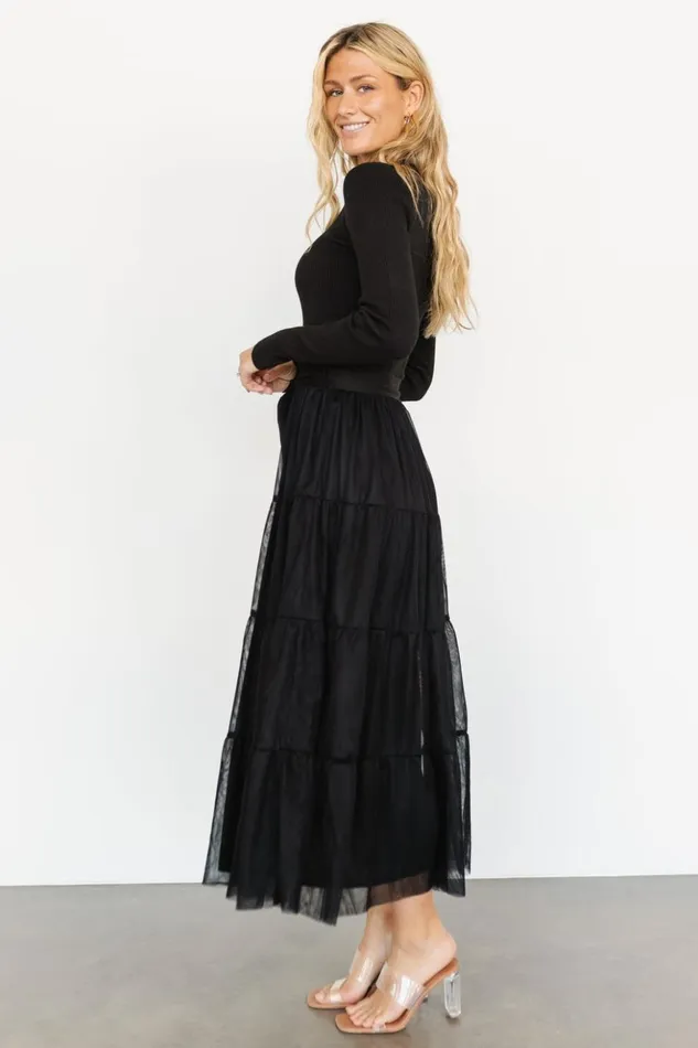 Baltic Born Maxi Dresses Demi Sweater Tulle Dress Black 8211 Women Baltic Born Maxi Dresses Demi Sweater Tulle Dress Black 8211 Women