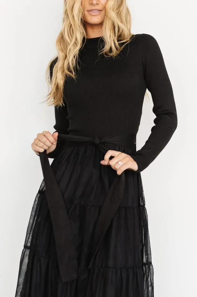 Baltic Born Maxi Dresses Demi Sweater Tulle Dress Black 8211 Women Baltic Born Maxi Dresses Demi Sweater Tulle Dress Black 8211 Women