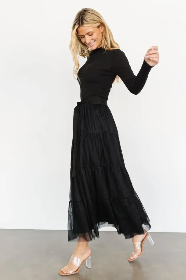 Baltic Born Maxi Dresses Demi Sweater Tulle Dress Black 8211 Women Baltic Born Maxi Dresses Demi Sweater Tulle Dress Black 8211 Women