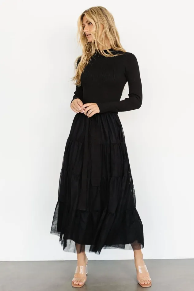 Baltic Born Maxi Dresses Demi Sweater Tulle Dress Black 8211 Women Baltic Born Maxi Dresses Demi Sweater Tulle Dress Black 8211 Women