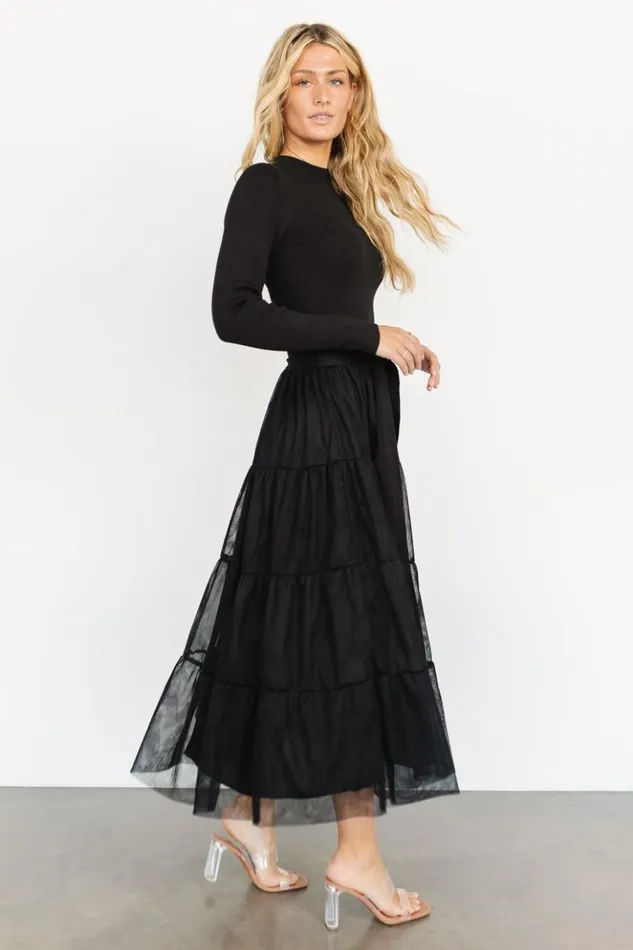 Baltic Born Maxi Dresses Demi Sweater Tulle Dress Black 8211 Women Baltic Born Maxi Dresses Demi Sweater Tulle Dress Black 8211 Women
