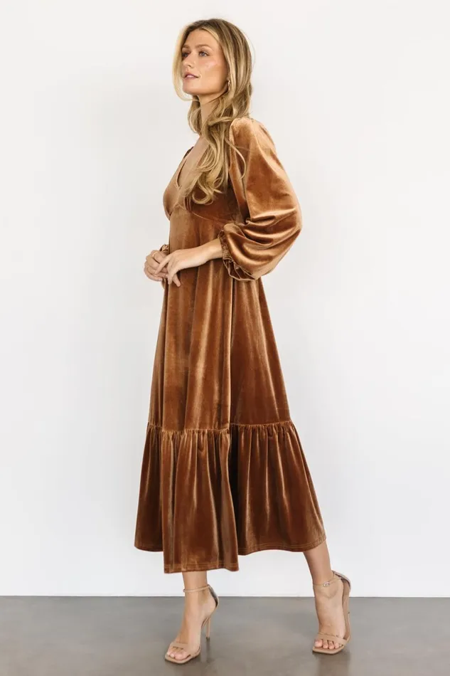 Baltic Born Maxi Dresses Erika Velvet Maxi Dress Caramel 8211 Women Baltic Born Maxi Dresses Erika Velvet Maxi Dress Caramel 8211 Women