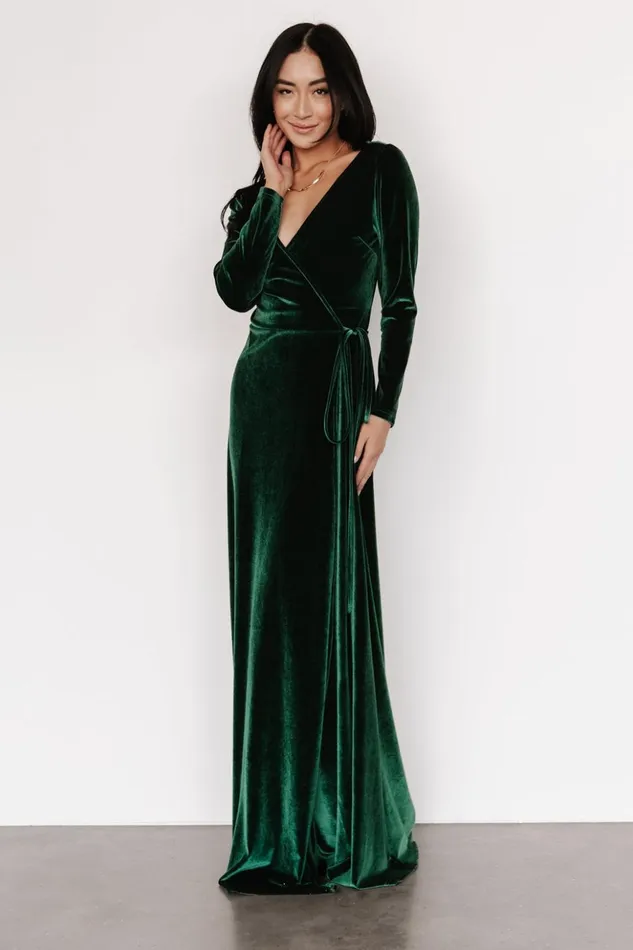 Baltic Born Maxi Dresses Esmerelda Velvet Wrap Maxi Dress Forest 8211 Women Baltic Born Maxi Dresses Esmerelda Velvet Wrap Maxi Dress Forest 8211 Women