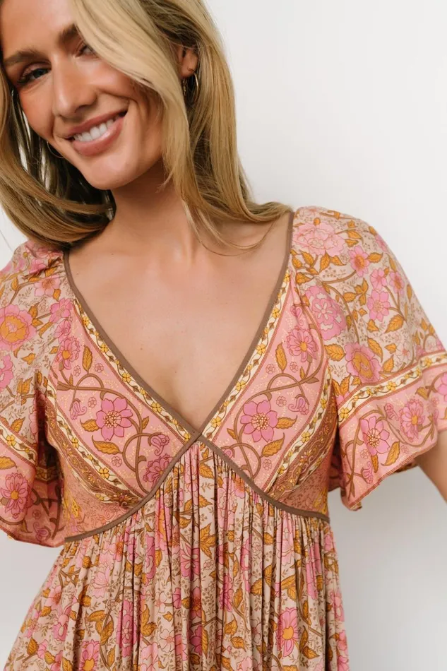 Baltic Born Maxi Dresses Evanthia Maxi Dress Vintage Blush Print 8211 Women Baltic Born Maxi Dresses Evanthia Maxi Dress Vintage Blush Print 8211 Women