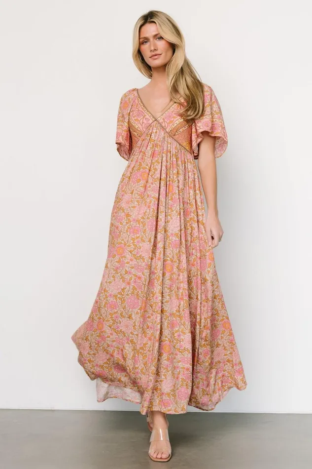 Baltic Born Maxi Dresses Evanthia Maxi Dress Vintage Blush Print 8211 Women Baltic Born Maxi Dresses Evanthia Maxi Dress Vintage Blush Print 8211 Women