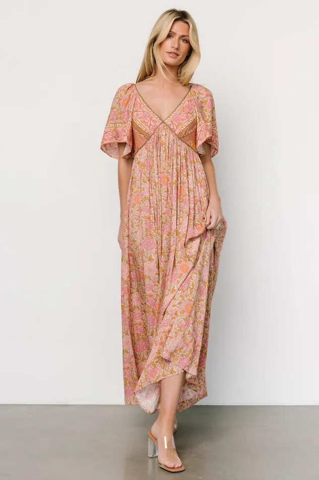 Baltic Born Maxi Dresses Evanthia Maxi Dress Vintage Blush Print 8211 Women Baltic Born Maxi Dresses Evanthia Maxi Dress Vintage Blush Print 8211 Women