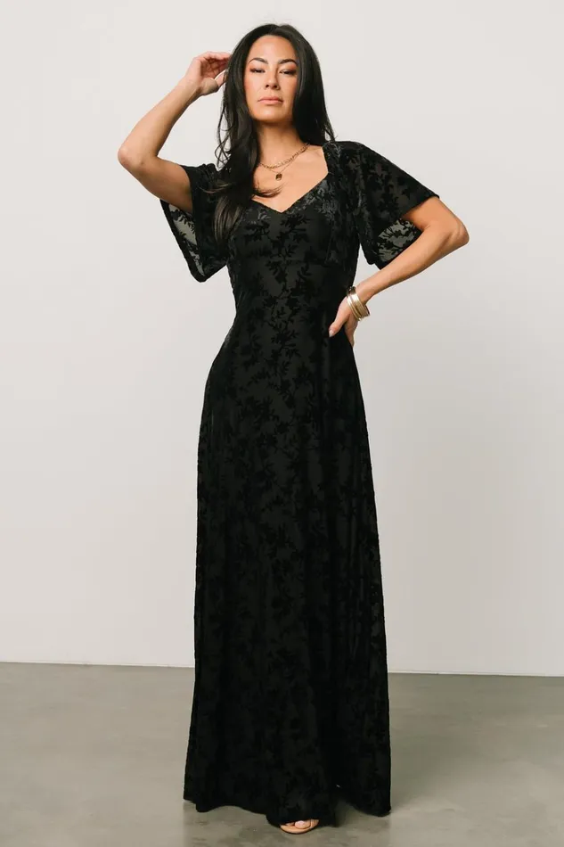 Baltic Born Maxi Dresses Everley Velvet Maxi Dress Black 8211 Women