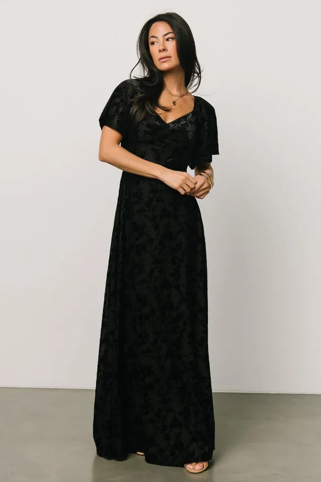 Baltic Born Maxi Dresses Everley Velvet Maxi Dress Black 8211 Women Baltic Born Maxi Dresses Everley Velvet Maxi Dress Black 8211 Women