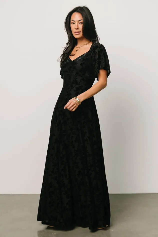 Baltic Born Maxi Dresses Everley Velvet Maxi Dress Black 8211 Women Baltic Born Maxi Dresses Everley Velvet Maxi Dress Black 8211 Women