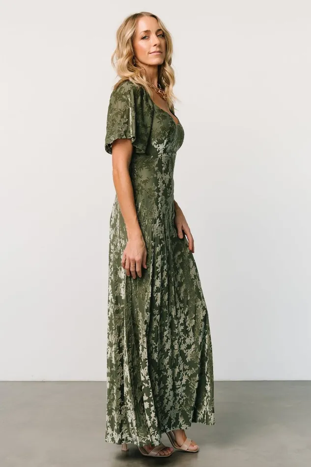 Baltic Born Maxi Dresses Everley Velvet Maxi Dress Dark Sage 8211 Women Baltic Born Maxi Dresses Everley Velvet Maxi Dress Dark Sage 8211 Women