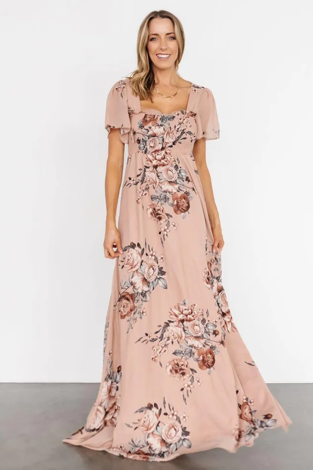 Baltic Born Maxi Dresses Fleur Maxi Dress Nude Floral 8211 Women
