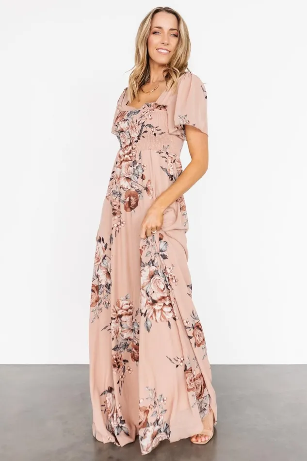 Baltic Born Maxi Dresses Fleur Maxi Dress Nude Floral 8211 Women Baltic Born Maxi Dresses Fleur Maxi Dress Nude Floral 8211 Women