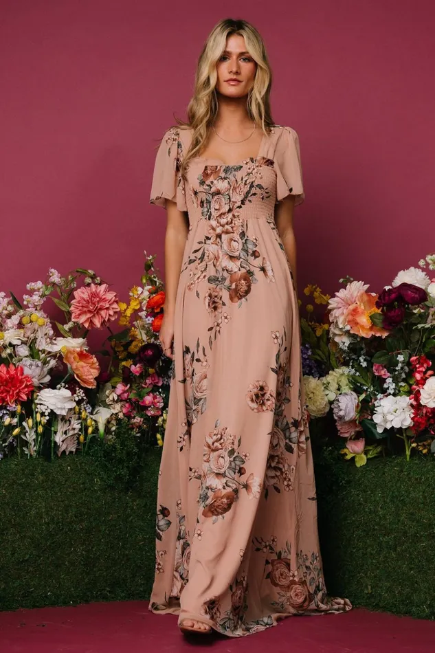 Baltic Born Maxi Dresses Fleur Maxi Dress Nude Floral 8211 Women Baltic Born Maxi Dresses Fleur Maxi Dress Nude Floral 8211 Women