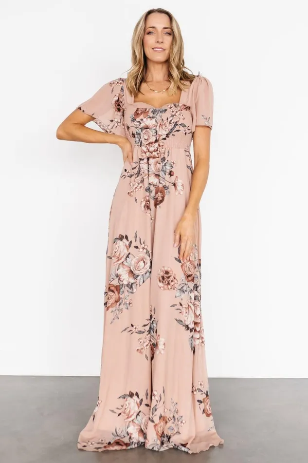 Baltic Born Maxi Dresses Fleur Maxi Dress Nude Floral 8211 Women Baltic Born Maxi Dresses Fleur Maxi Dress Nude Floral 8211 Women