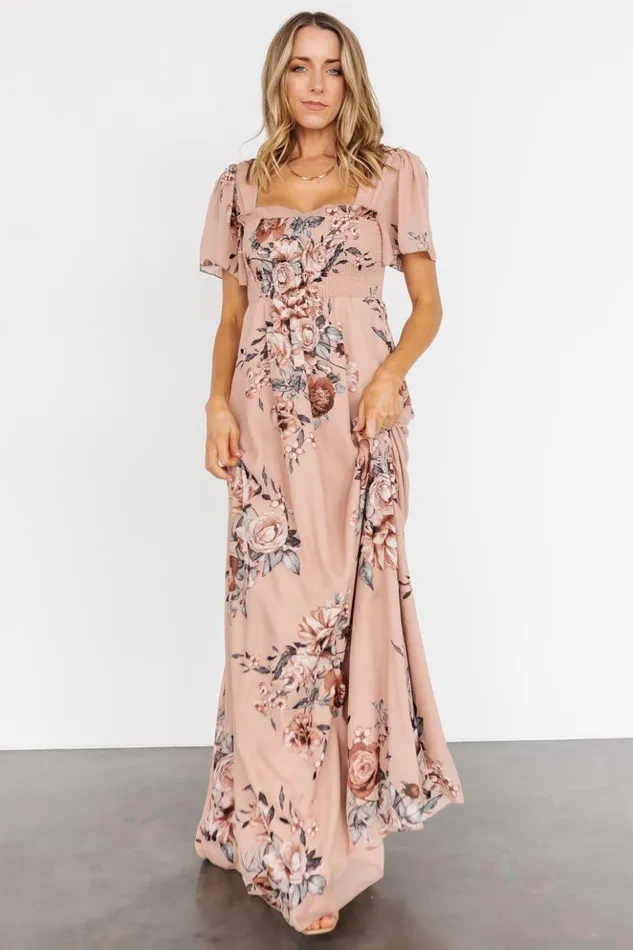 Baltic Born Maxi Dresses Fleur Maxi Dress Nude Floral 8211 Women Baltic Born Maxi Dresses Fleur Maxi Dress Nude Floral 8211 Women
