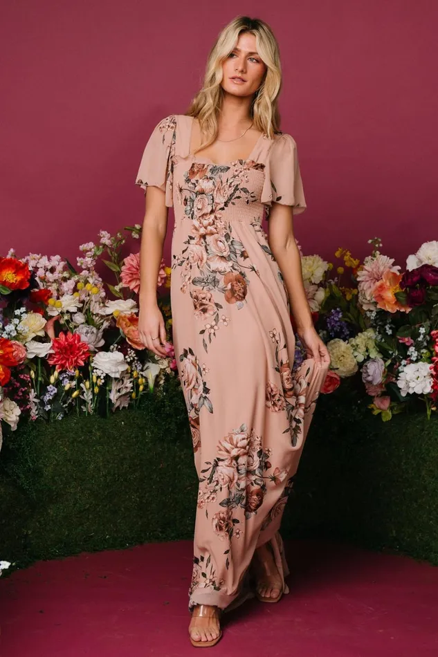 Baltic Born Maxi Dresses Fleur Maxi Dress Nude Floral 8211 Women Baltic Born Maxi Dresses Fleur Maxi Dress Nude Floral 8211 Women