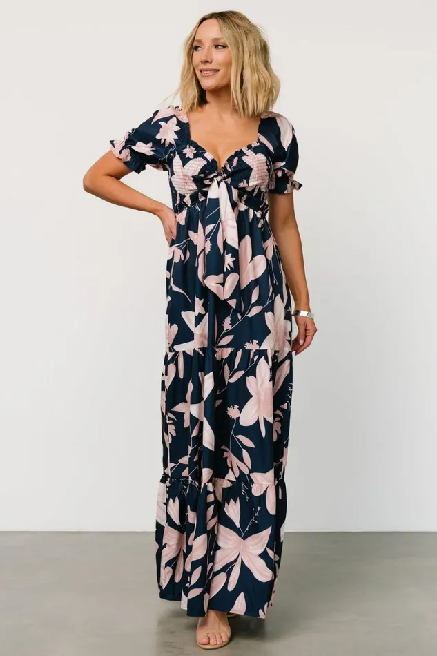 Baltic Born Maxi Dresses Hilaria Maxi Dress Navy Blush 8211 Women