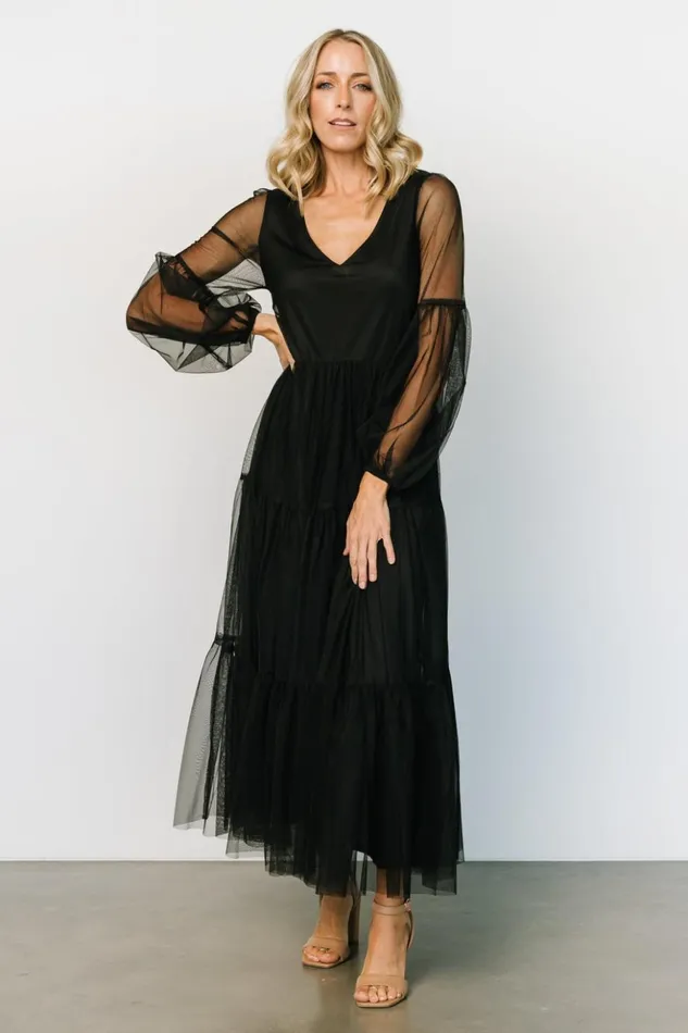 Baltic Born Maxi Dresses Hoffman Tulle Maxi Dress Black 8211 Women Baltic Born Maxi Dresses Hoffman Tulle Maxi Dress Black 8211 Women