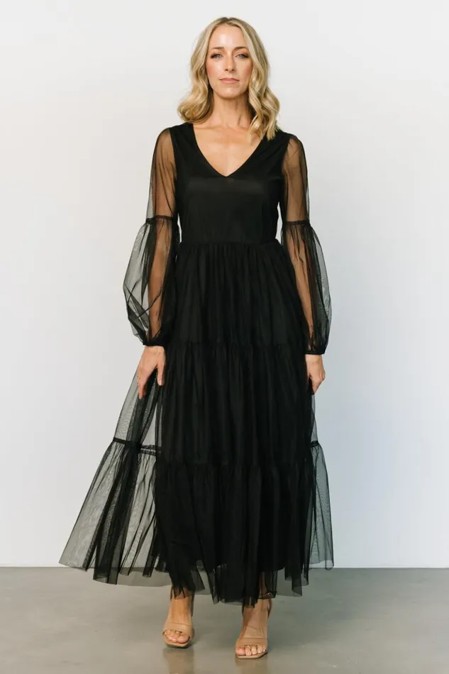Baltic Born Maxi Dresses Hoffman Tulle Maxi Dress Black 8211 Women Baltic Born Maxi Dresses Hoffman Tulle Maxi Dress Black 8211 Women