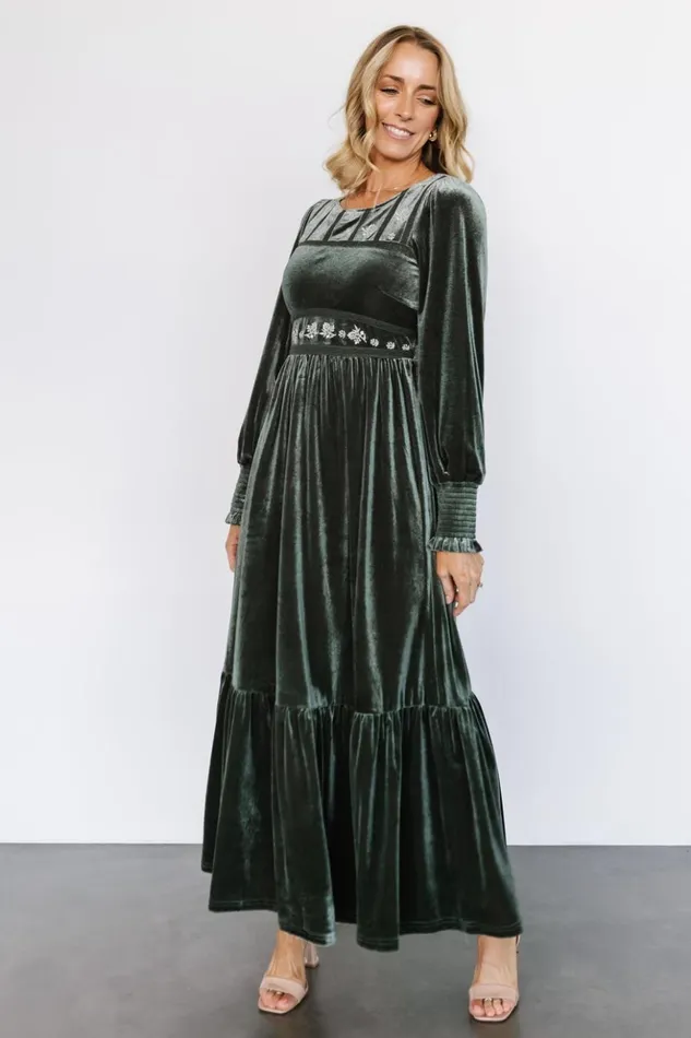 Baltic Born Maxi Dresses Ingrid Velvet Maxi Dress Eucalyptus 8211 Women