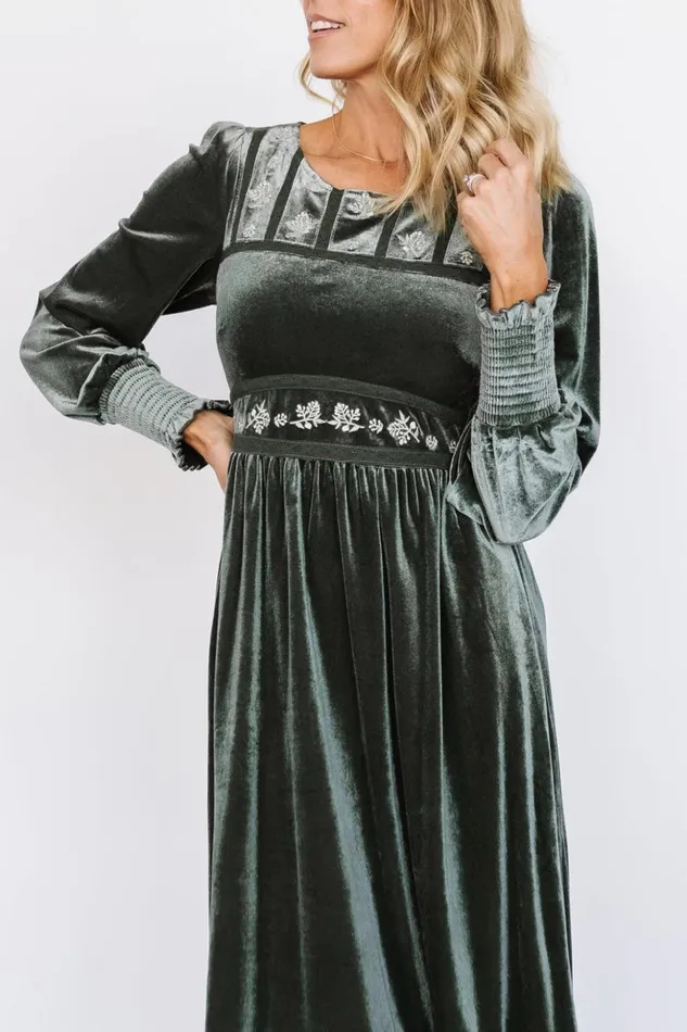Baltic Born Maxi Dresses Ingrid Velvet Maxi Dress Eucalyptus 8211 Women Baltic Born Maxi Dresses Ingrid Velvet Maxi Dress Eucalyptus 8211 Women