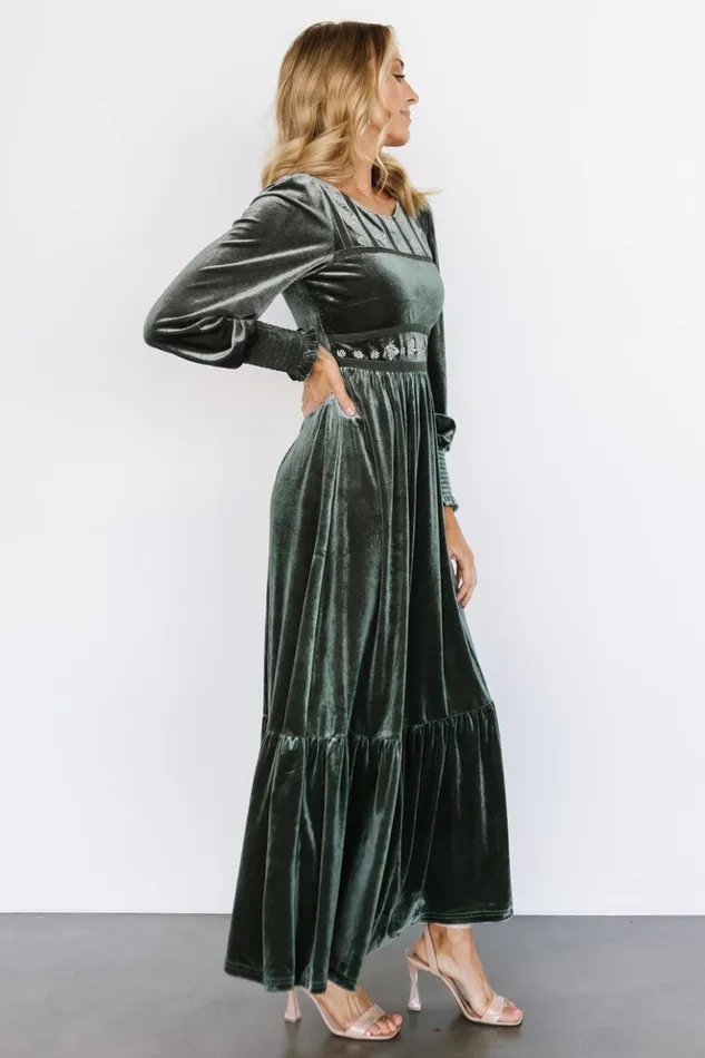 Baltic Born Maxi Dresses Ingrid Velvet Maxi Dress Eucalyptus 8211 Women Baltic Born Maxi Dresses Ingrid Velvet Maxi Dress Eucalyptus 8211 Women
