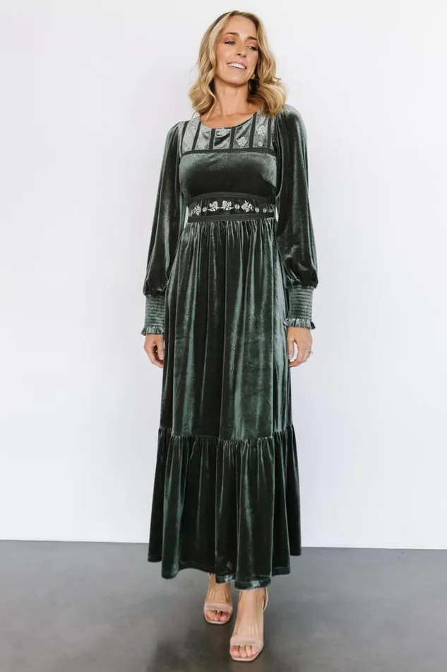 Baltic Born Maxi Dresses Ingrid Velvet Maxi Dress Eucalyptus 8211 Women Baltic Born Maxi Dresses Ingrid Velvet Maxi Dress Eucalyptus 8211 Women