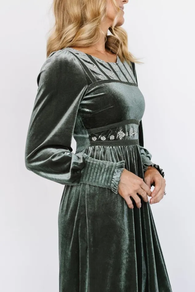 Baltic Born Maxi Dresses Ingrid Velvet Maxi Dress Eucalyptus 8211 Women Baltic Born Maxi Dresses Ingrid Velvet Maxi Dress Eucalyptus 8211 Women