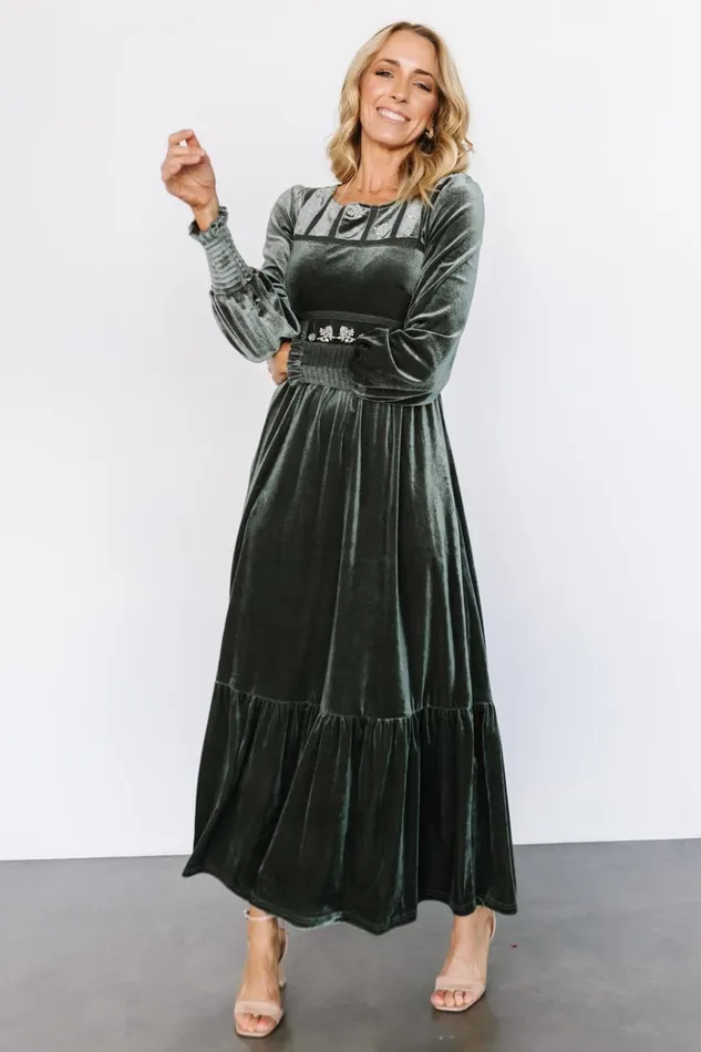 Baltic Born Maxi Dresses Ingrid Velvet Maxi Dress Eucalyptus 8211 Women Baltic Born Maxi Dresses Ingrid Velvet Maxi Dress Eucalyptus 8211 Women