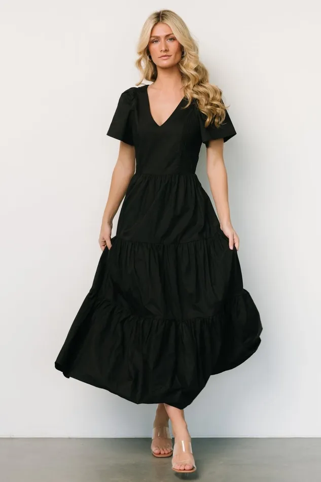 Baltic Born Maxi Dresses Johanne Poplin Dress Black 8211 Women