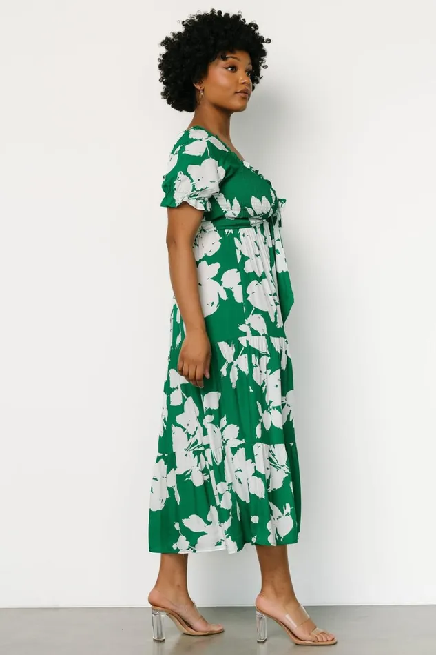 Baltic Born Maxi Dresses Kelley Smocked Maxi Dress Green White 8211 Women Baltic Born Maxi Dresses Kelley Smocked Maxi Dress Green White 8211 Women