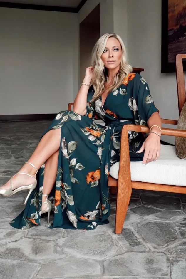 Baltic Born Maxi Dresses Kia Kimono Maxi Dress Deep Topaz Floral 8211 Women Baltic Born Maxi Dresses Kia Kimono Maxi Dress Deep Topaz Floral 8211 Women