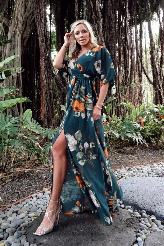 Baltic Born Maxi Dresses Kia Kimono Maxi Dress Deep Topaz Floral 8211 Women Baltic Born Maxi Dresses Kia Kimono Maxi Dress Deep Topaz Floral 8211 Women