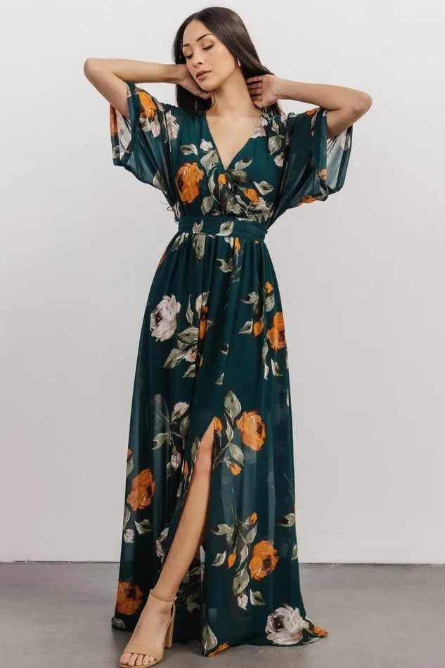 Baltic Born Maxi Dresses Kia Kimono Maxi Dress Deep Topaz Floral 8211 Women Baltic Born Maxi Dresses Kia Kimono Maxi Dress Deep Topaz Floral 8211 Women