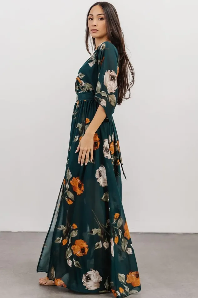 Baltic Born Maxi Dresses Kia Kimono Maxi Dress Deep Topaz Floral 8211 Women Baltic Born Maxi Dresses Kia Kimono Maxi Dress Deep Topaz Floral 8211 Women