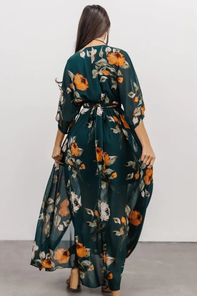 Baltic Born Maxi Dresses Kia Kimono Maxi Dress Deep Topaz Floral 8211 Women Baltic Born Maxi Dresses Kia Kimono Maxi Dress Deep Topaz Floral 8211 Women
