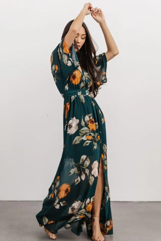 Baltic Born Maxi Dresses Kia Kimono Maxi Dress Deep Topaz Floral 8211 Women Baltic Born Maxi Dresses Kia Kimono Maxi Dress Deep Topaz Floral 8211 Women