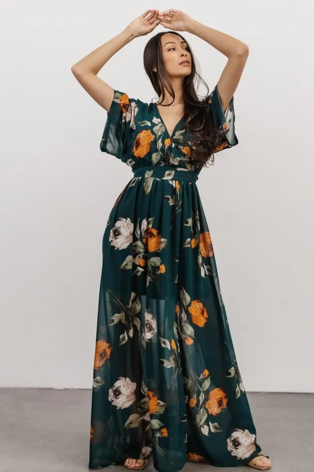 Baltic Born Maxi Dresses Kia Kimono Maxi Dress Deep Topaz Floral 8211 Women Baltic Born Maxi Dresses Kia Kimono Maxi Dress Deep Topaz Floral 8211 Women