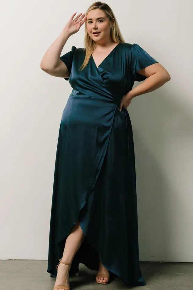 Baltic Born Maxi Dresses Krystal Satin Wrap Gown Deep Blue 8211 Women Baltic Born Maxi Dresses Krystal Satin Wrap Gown Deep Blue 8211 Women