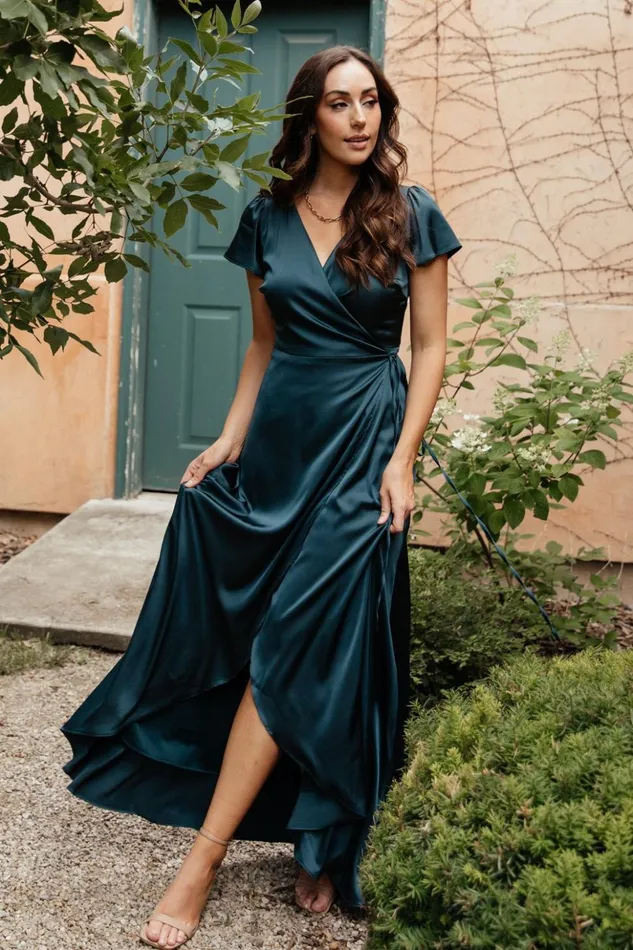 Baltic Born Maxi Dresses Krystal Satin Wrap Gown Deep Blue 8211 Women Baltic Born Maxi Dresses Krystal Satin Wrap Gown Deep Blue 8211 Women