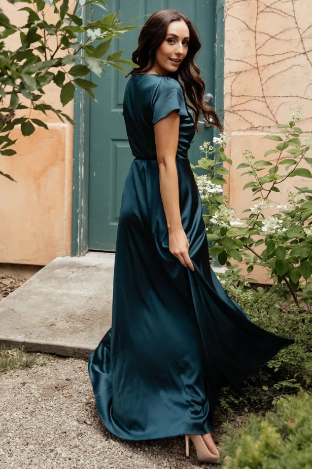 Baltic Born Maxi Dresses Krystal Satin Wrap Gown Deep Blue 8211 Women Baltic Born Maxi Dresses Krystal Satin Wrap Gown Deep Blue 8211 Women