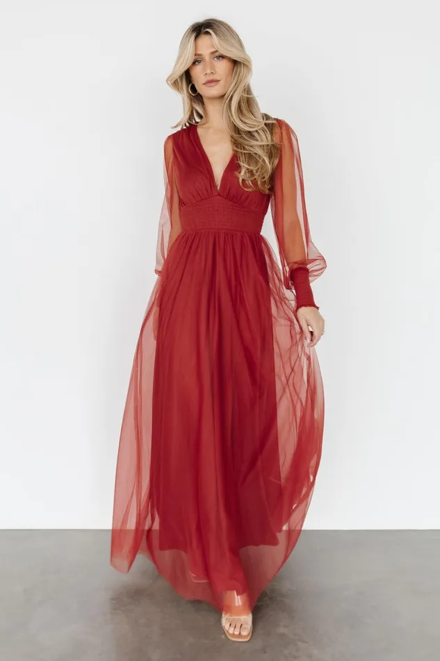 Baltic Born Maxi Dresses Layla Tulle Maxi Dress Terracotta 8211 Women